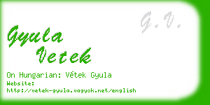 gyula vetek business card